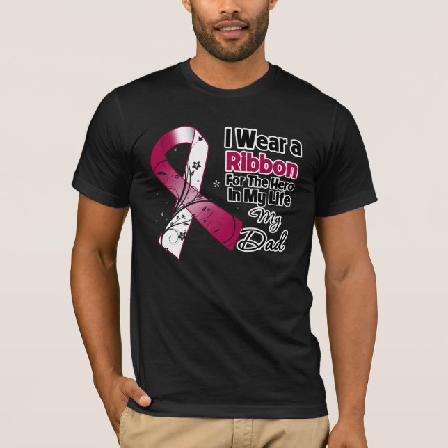 Dad Hero in My Life Head Neck Cancer T-Shirt (Front)