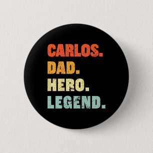 Dad Hero Legend Personalised Custom Name Fathers D 6 Cm Round Badge