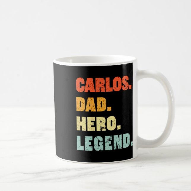 Dad Hero Legend Personalised Custom Name Fathers D Coffee Mug (Right)