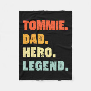 Dad Hero Legend Personalised Custom Name Fathers D Fleece Blanket