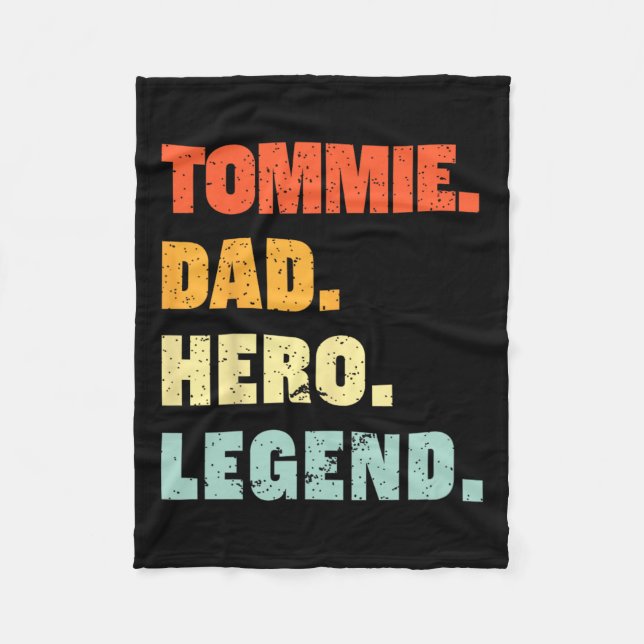 Dad Hero Legend Personalised Custom Name Fathers D Fleece Blanket (Front)
