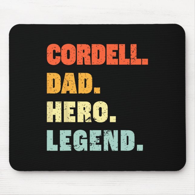 Dad Hero Legend Personalised Custom Name Fathers D Mouse Pad (Front)