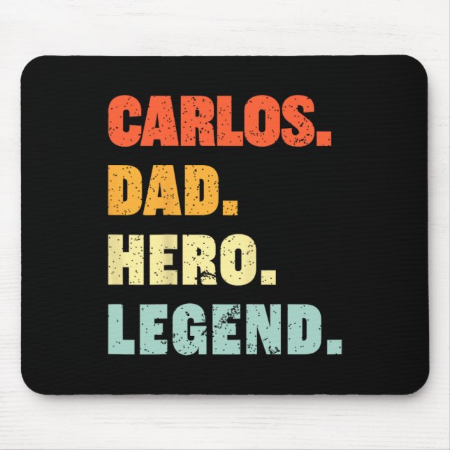 Dad Hero Legend Personalised Custom Name Fathers D Mouse Pad (Front)