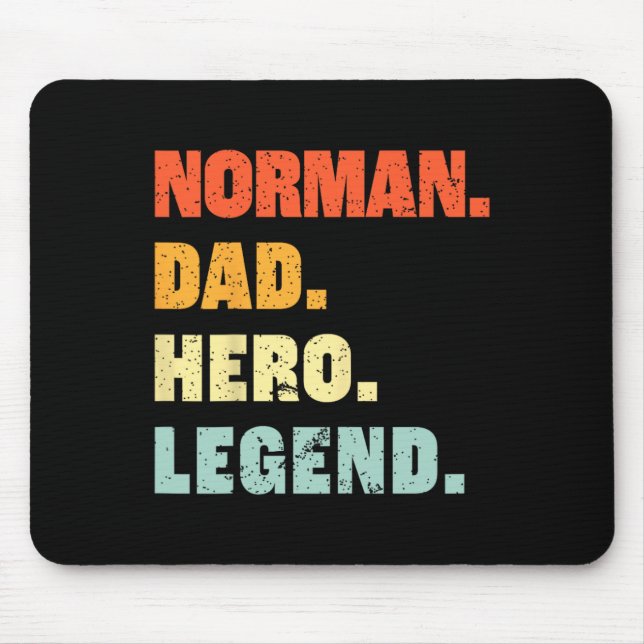 Dad Hero Legend Personalised Custom Name Fathers D Mouse Pad (Front)