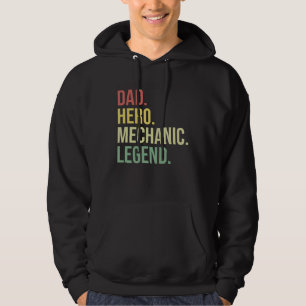 Dad Hero Mechanic Legend Fathers Day Garage Grandp Hoodie