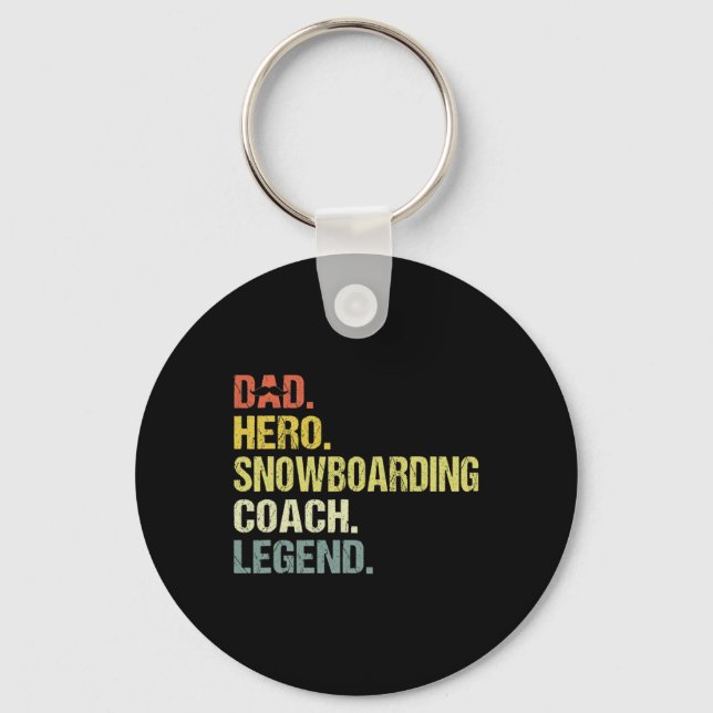Dad Hero Snowboarding Coach Funny Snowboarding Coa Key Ring (Front)