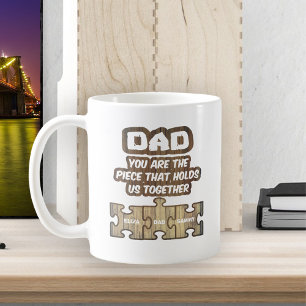 Dad Holding Family Together   2 Names Edition Coffee Mug