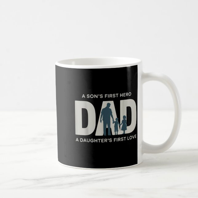 Dad Holding Kids Family Silhouette Father Quote  Coffee Mug (Right)