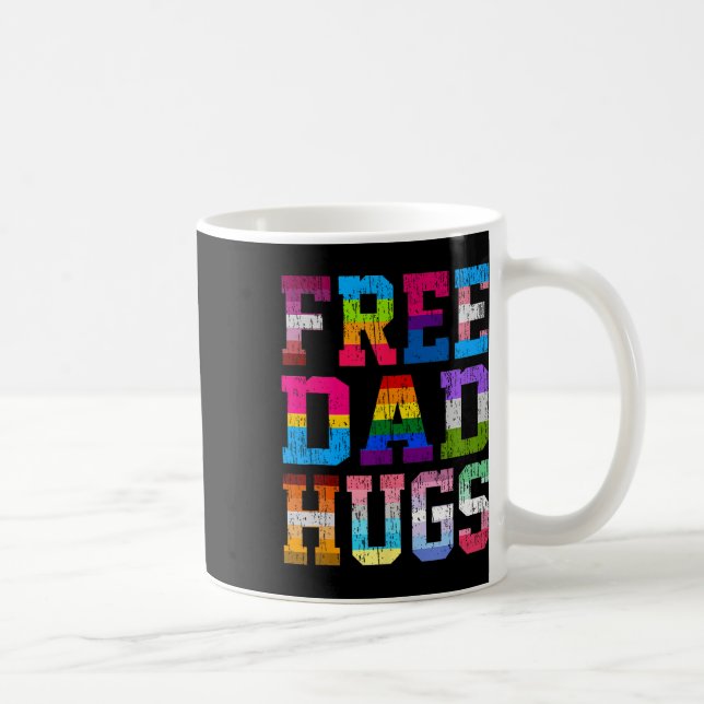 Dad Hugs For Pride Month Lgbt Fathers Day  Coffee Mug (Right)