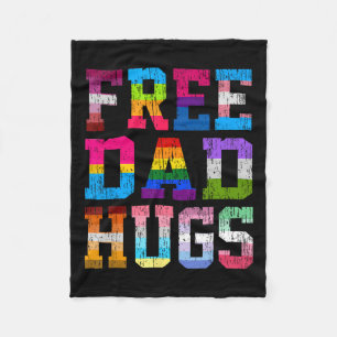 Dad Hugs For Pride Month Lgbt Fathers Day Fleece Blanket