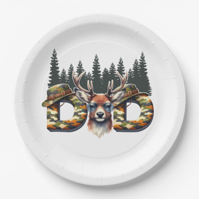 Dad Hunting Paper Plate (Front)