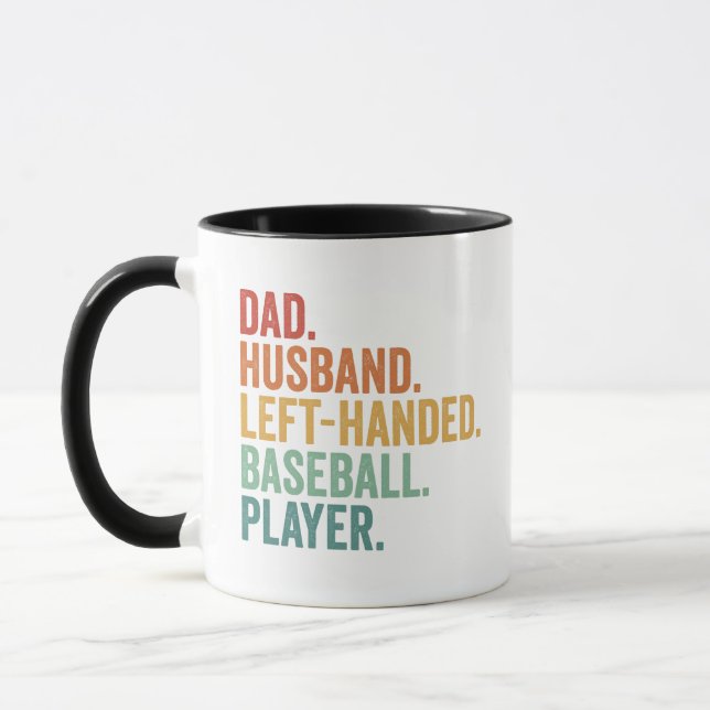 Dad Husband Baseball Left Handed Legend  Mug (Left)