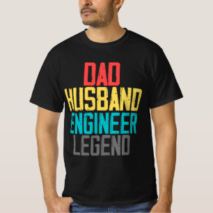 Dad Husband Engineer Legend Vintage Engineer  T-Shirt