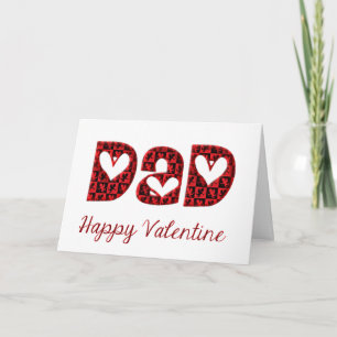 Dad I Love You Cute Cupid Typography Valentine Holiday Card