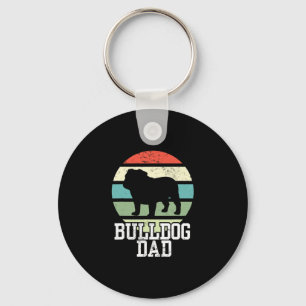 Dad I Retro English Bulldog Key Ring