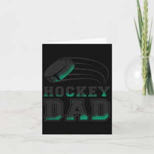Dad Ice Hockey Puck Funny Fathers Day Graphic  Card