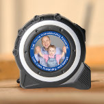 Dad Immeasurably Awesome Fathers Custom Photo Blue 1<br><div class="desc">Let your dad know how immeasurably awesome he is with this personalised photo tape measure! Perfect for Father's Day, his birthday, Christmas, or any gift-giving occasion, these custom tape measures include your dad's photo in a round shape, plus room for you to add custom text along the top and bottom...</div>