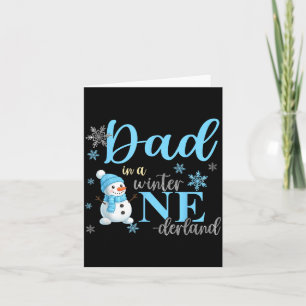 Dad In A Winter Onederland Birthday Boy Girl Cute  Card