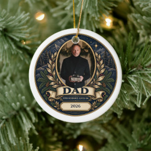 Dad In Loving Memory Personalised Photo Ceramic Ornament