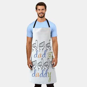 dad in sign language apron