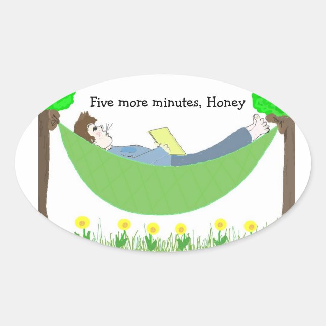 Dad in the Hammock Oval Sticker (Front)