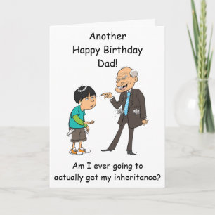 Dad inheritance birthday card from son funny