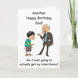 Dad inheritance birthday card from son funny
