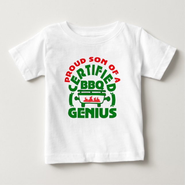 Dad is a barbecue genius  baby T-Shirt (Front)