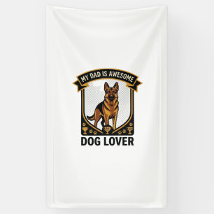Dad Is Awesome Dog Lover German Shepherd Paws_1 Banner