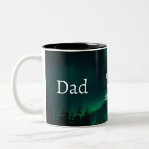 Dad Is Mentor Guide Strength & Heart Tree Aurora Two-Tone Coffee Mug