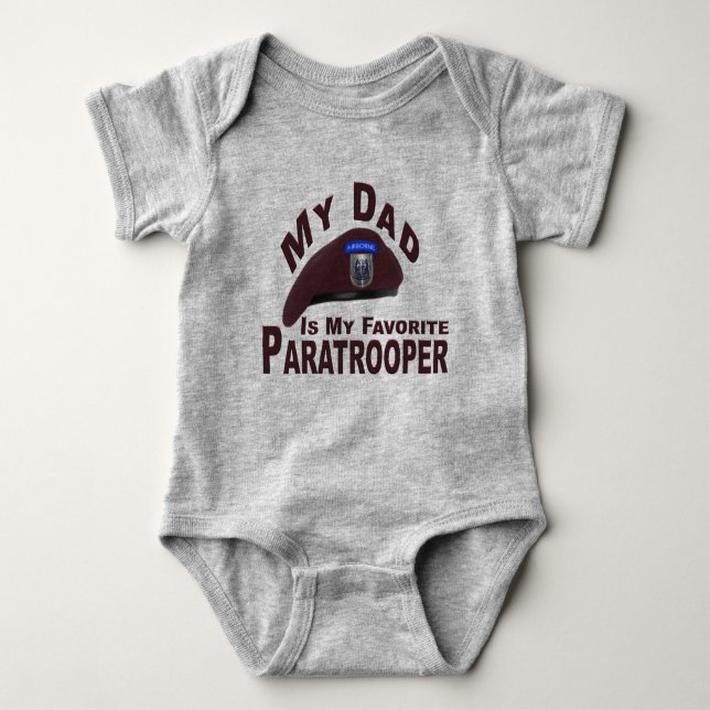 Dad is My Favourite 82nd Airborne Paratrooper Baby Bodysuit (Front)