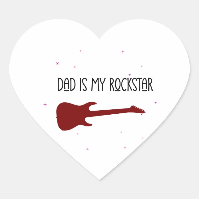 Dad is my rockstar heart sticker (Front)