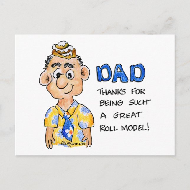 Dad is my ROLL model Postcard (Front)