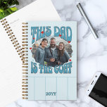 Dad is the Goat Photo Blue Red Retro Planner<br><div class="desc">Photo gift for dad from his children or child to let him know he's the Greatest Of All Time! Fun retro design with trendy freeform typography, love hearts and vintage colour palette. Use the personalisation template to add your photo and adjust to perfection and then, feel free to change the...</div>