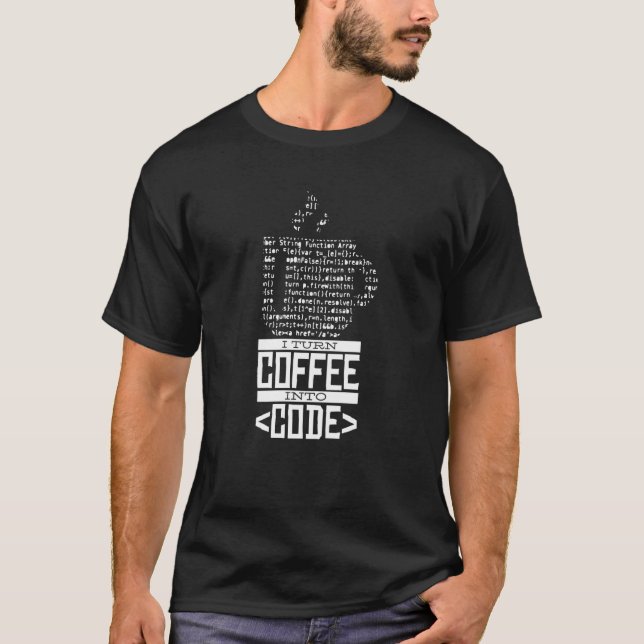 Dad JavaScript Programmer Coffee  Coding T-Shirt (Front)