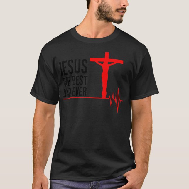 Dad Jesus Lover Christian Family Cross Father's T-Shirt (Front)