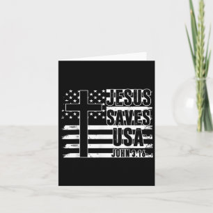 Dad Jesus Saves American Flag Usa Patriotic Boys C Card
