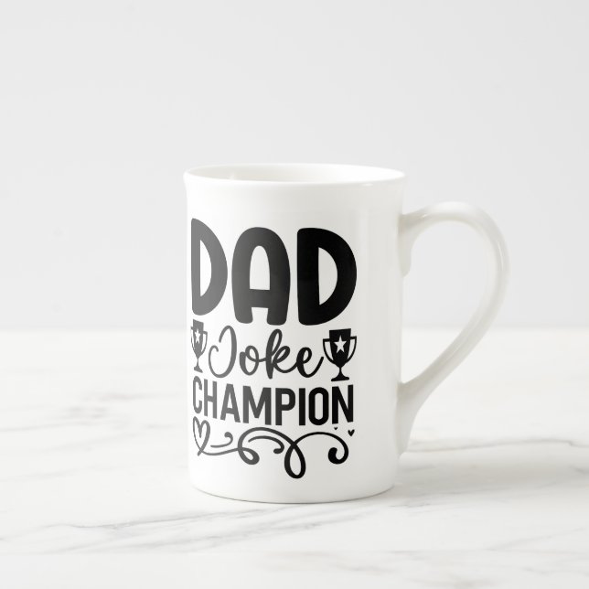 Dad Joke Champion | Funny Father’s Day Gift Bone China Mug (Right)
