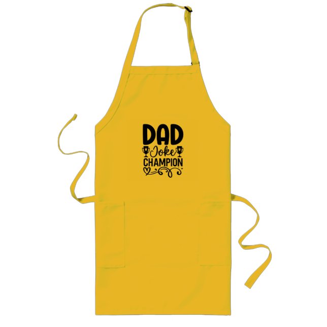 Dad Joke Champion | Funny Father’s Day Gift Long Apron (Front)
