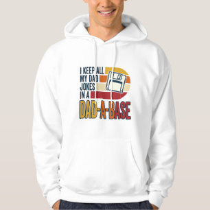 Dad Joke Dad-A-Base Retro Funny Father Vector Desi Hoodie