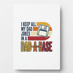 Dad Joke Dad-A-Base Retro Funny Father Vector Desi Plaque
