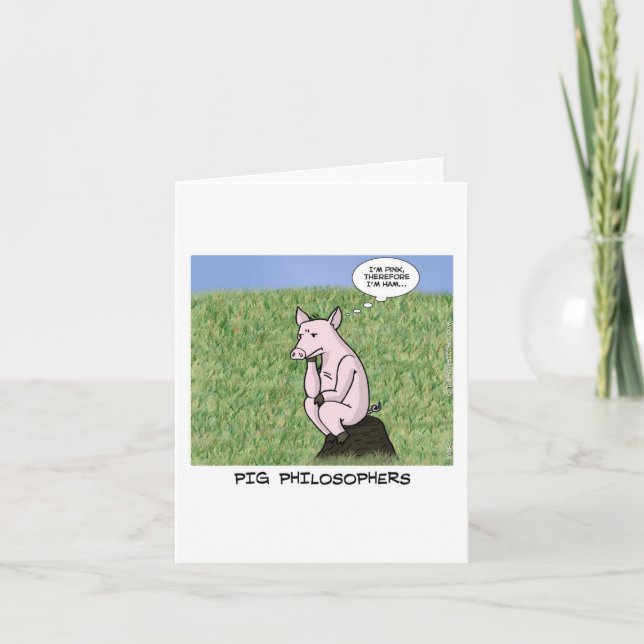 Dad Joke Father's Day Card - Pig Thinker (Front)