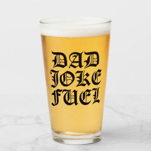 Dad Joke Fuel – Gothic Bold Gift for Father Glass