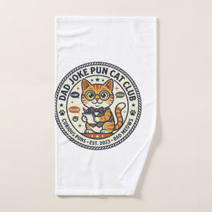 Dad Joke Pun Cat Cat Graphic Tee Art - Dad Joke Pu Hand Towel