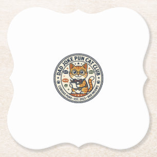 Dad Joke Pun Cat Cat Graphic Tee Art - Dad Joke Pu Paper Coaster