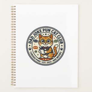 Dad Joke Pun Cat Cat Graphic Tee Art - Dad Joke Pu Planner