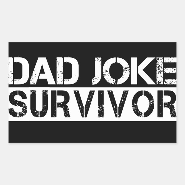 Dad Joke Survivor Funny Father’s Day Rectangular Sticker (Front)