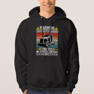 Dad Joke Trucker Tractor Rig Semi Trailer Truck Dr Hoodie