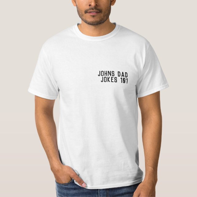 DAD JOKES 101 Father's Day Black Modern GUY T-Shirt (Front)
