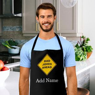 Dad Jokes Ahead Custom Name Text Personalised Apron